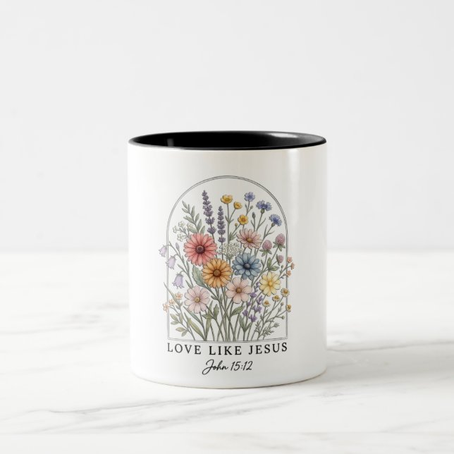 Inspirerande kärlek som Jesus Två-Tonad Mugg (Center)