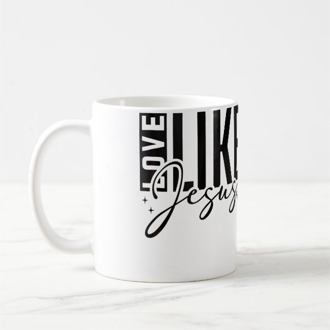 Inspirerande kärlek som Jesus uppmuntrande kristna Kaffemugg (Vänster)