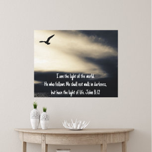 Inspirerande kristen konst Johannes 8 v 12 Canvas