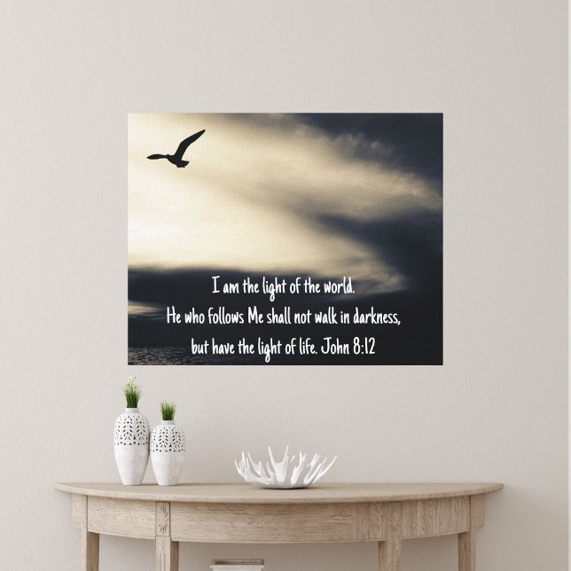 Inspirerande kristen konst Johannes 8 v 12 Canvas (Inspirational Christian Art John 8 vs 12 Canvas )