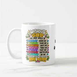 Inspirerande kristen troscitat retro färgglatt kaffemugg