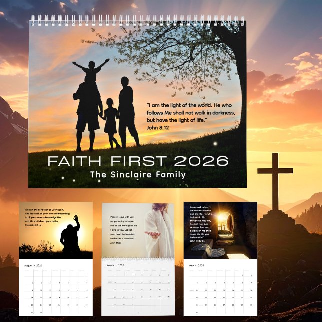Inspirerande kristet familjenamn 2026 kalender (Inspirational Christian Family Name 2026 Calendar)