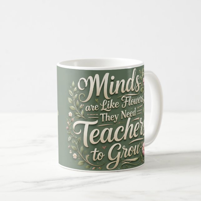 Inspirerande lärare-mugg – Sinnen är som blommor Kaffemugg (Framsida höger)