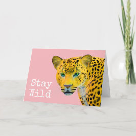 Inspirerande Leopard Stanna Vild Rosa Kort