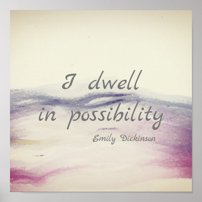 inspirerande litterär Dickinson-citattecken, vatte Poster (Framsidan)