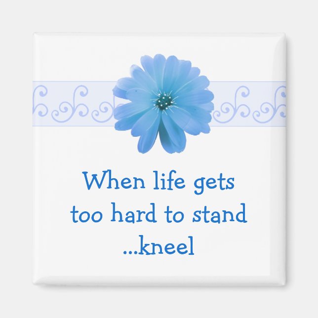 Inspirerande livscitat med blomma magnet (Framsidan)