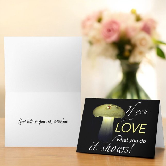 Inspirerande Livscitat Typografi Svamp Kort (Greeting card with inside greeting template)