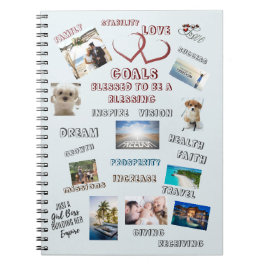 Inspirerande Mål Vision Board Collage Foton Anteckningsbok