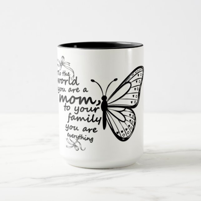 Inspirerande mamma fjäril mugg (Center)