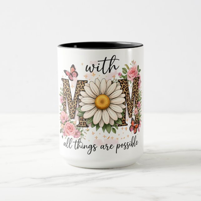 Inspirerande mamma fjäril/solros mugg (Center)