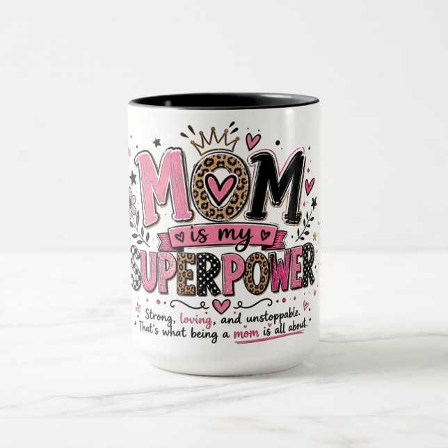 Inspirerande Mamma Superkraft Mugg (Center)