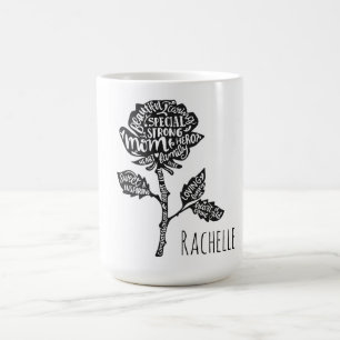 Inspirerande Mamma Typografi Blomdesign Kaffemugg