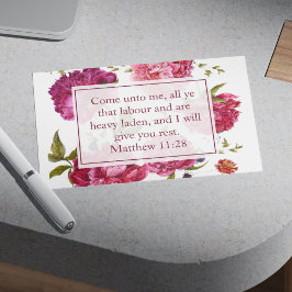 Inspirerande Matteus 11:28 Rosa blommor Vykort