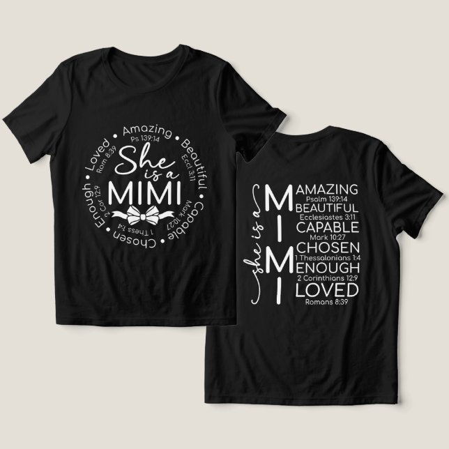 Inspirerande Mimi T Shirt (Design fram och bak)
