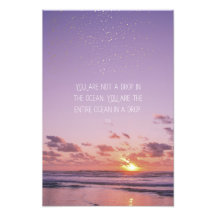 Inspirerande motiverande Rumi-citat solnedgång hav