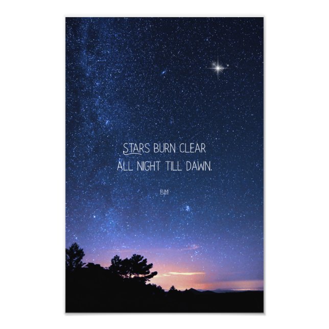 Inspirerande motiverande Rumi-citat Stjärnor Fototryck (Framsidan)