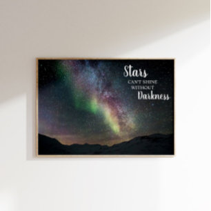 Inspirerande nattlig Aurora Norrsken Poster