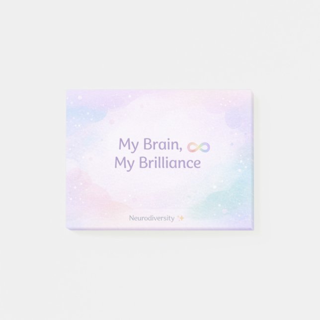 Inspirerande Neurodivergent Bekräftelse Mjuk Paste Post-it Block (Framsida)