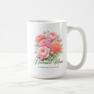 Inspirerande november födelsedagsblomma mammaträni kaffemugg