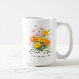 Inspirerande oktober födelsedagsblomma mammatränin kaffemugg