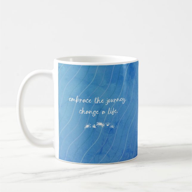 Inspirerande 'Omfamna Resan' Blommig Design Kaffemugg (Vänster)