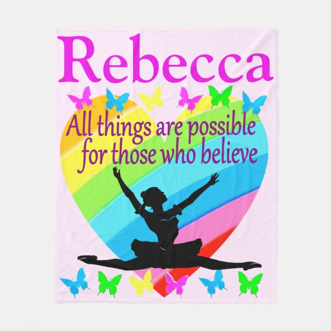 INSPIRERANDE PERSONLIG BALLERINA BLANKET FLEECEFILT (Framsidan)