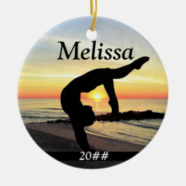 INSPIRERANDE PERSONLIG GYMNAST GIRL ORNATION JULGRANSPRYDNAD KERAMIK
