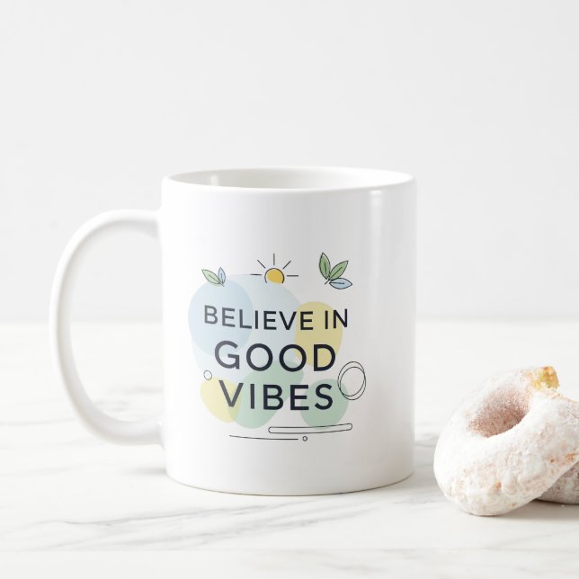 Inspirerande Positiva Vibrationer Endast Motiveran Kaffemugg (Med munk)