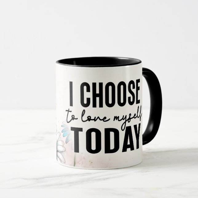 Inspirerande/Positivt Blommigt Citat Omslag  Mugg (Framsida höger)