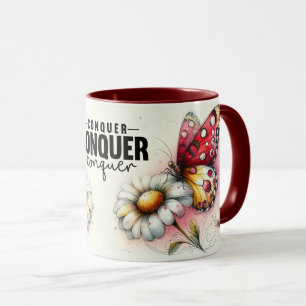 Inspirerande/Positivt Blommotiv med Citat Omslag Mugg