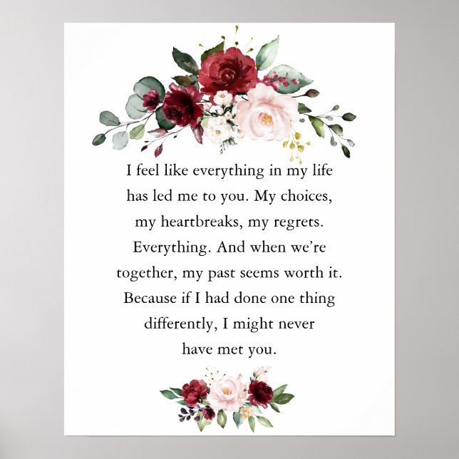 Inspirerande positivt relationscitat blommor poster (Framsidan)