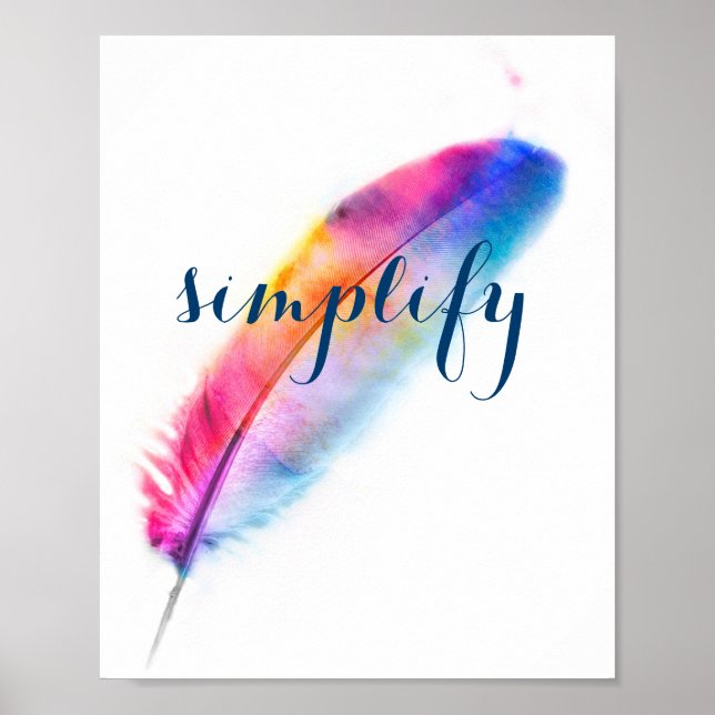 inspirerande poster förenklar färglös luddkonst (Framsidan)