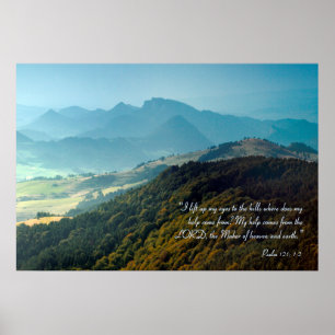 inspirerande Psalm 121 Poster