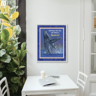 Inspirerande Roligt Whale-utskrift - Solnedgång Gr Poster