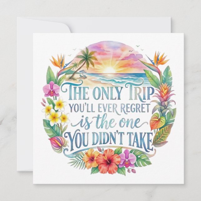 Inspirerande Semester Beach Tropical Resa Citat (Framsida)