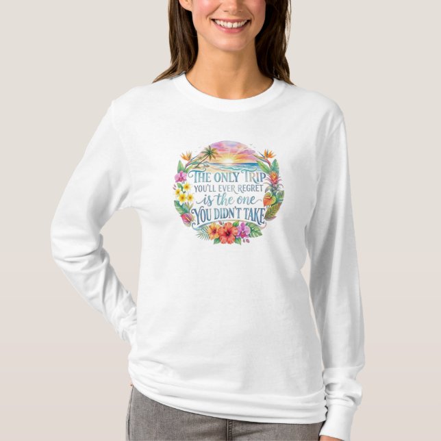 Inspirerande semestervecka tropisk resecitat t shirt (Framsida)