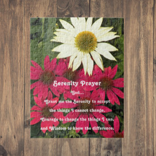 Inspirerande Serenity Prayer Klättersaxor Blommor Pussel
