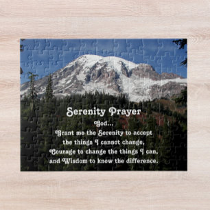 Inspirerande Serenity Prayer Mount Rainier Pussel