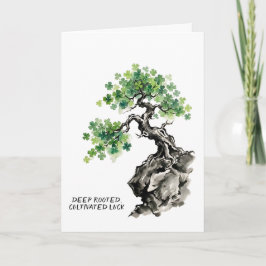 Inspirerande Shamrock Bonsai Träd St. Patrick's Da Kort