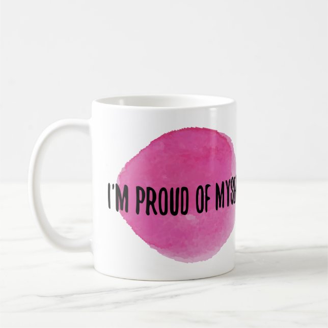 inspirerande självaccepterande offerter kaffemugg (Vänster)