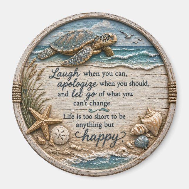 Inspirerande Sköldpadda Magnet (Framsidan)