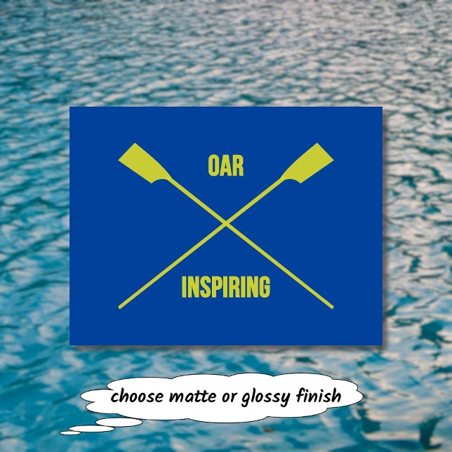 Inspirerande slogan för rodd och korslagda åror i  vykort (Skapare uppladdad)
