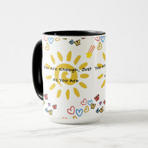 Inspirerande Sol & Fjärilar Krafull Mönster Kom Mugg