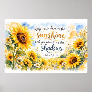 Inspirerande solrosor – Akvarell solros Poster