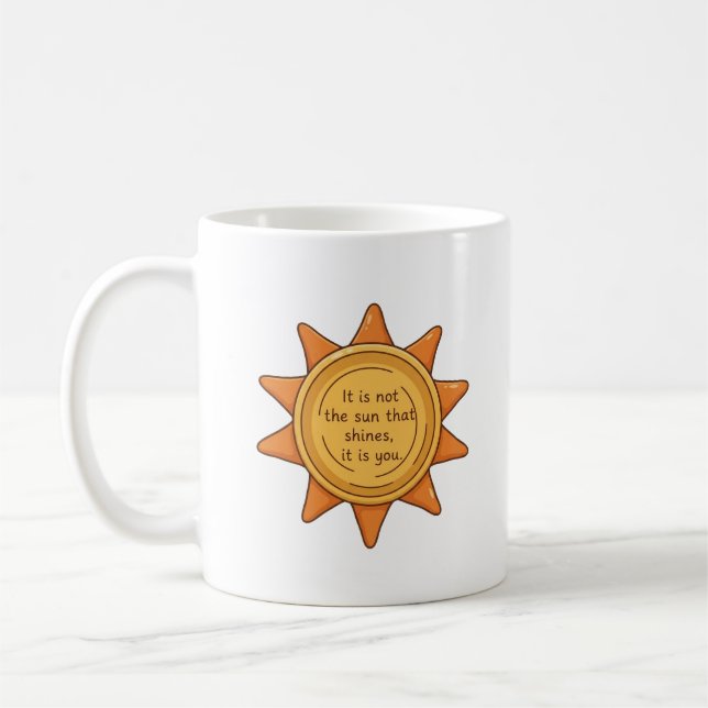 Inspirerande solskenscitat kaffemugg (Vänster)