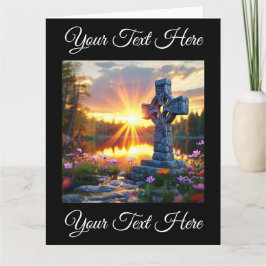 Inspirerande staty av Heliga Korset vid en natursk Kort