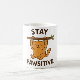 Inspirerande "Stay pawsitive" Citattryck Kaffemugg