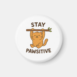 Inspirerande "Stay pawsitive" Citattryck Magnet