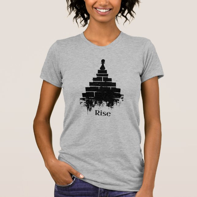 Inspirerande Stiga upp Chess Pawn T-Shirt (Framsida)