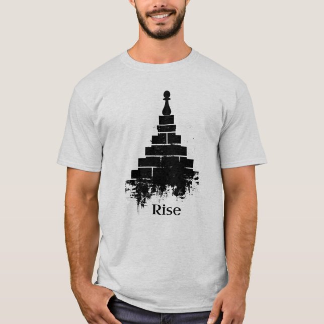Inspirerande Stiga upp Chess Pawn T-Shirt (Framsida)